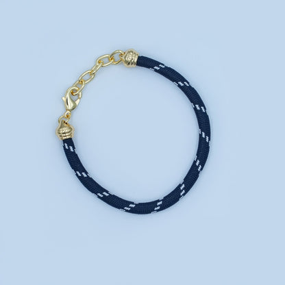24K Gold Filled Red, Pink, Blue, Green, Beige, Teal Cord Chain Bracelet | WA-3055 ~ WA-3060