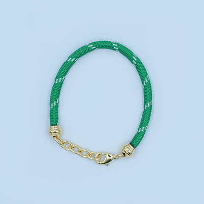 24K Gold Filled Red, Pink, Blue, Green, Beige, Teal Cord Chain Bracelet | WA-3055 ~ WA-3060