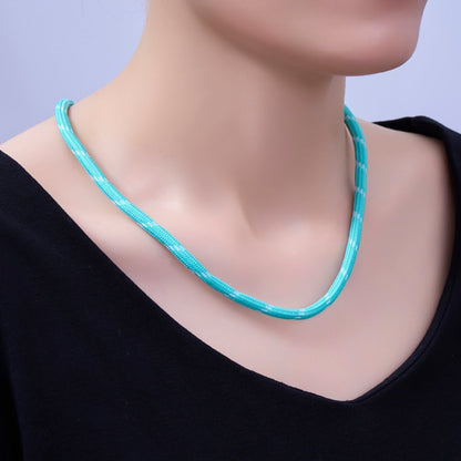 24K Gold Filled Red, Pink, Blue, Green, Beige, Teal Summer Cord Chain Necklace | WA-3061 ~ WA-3066