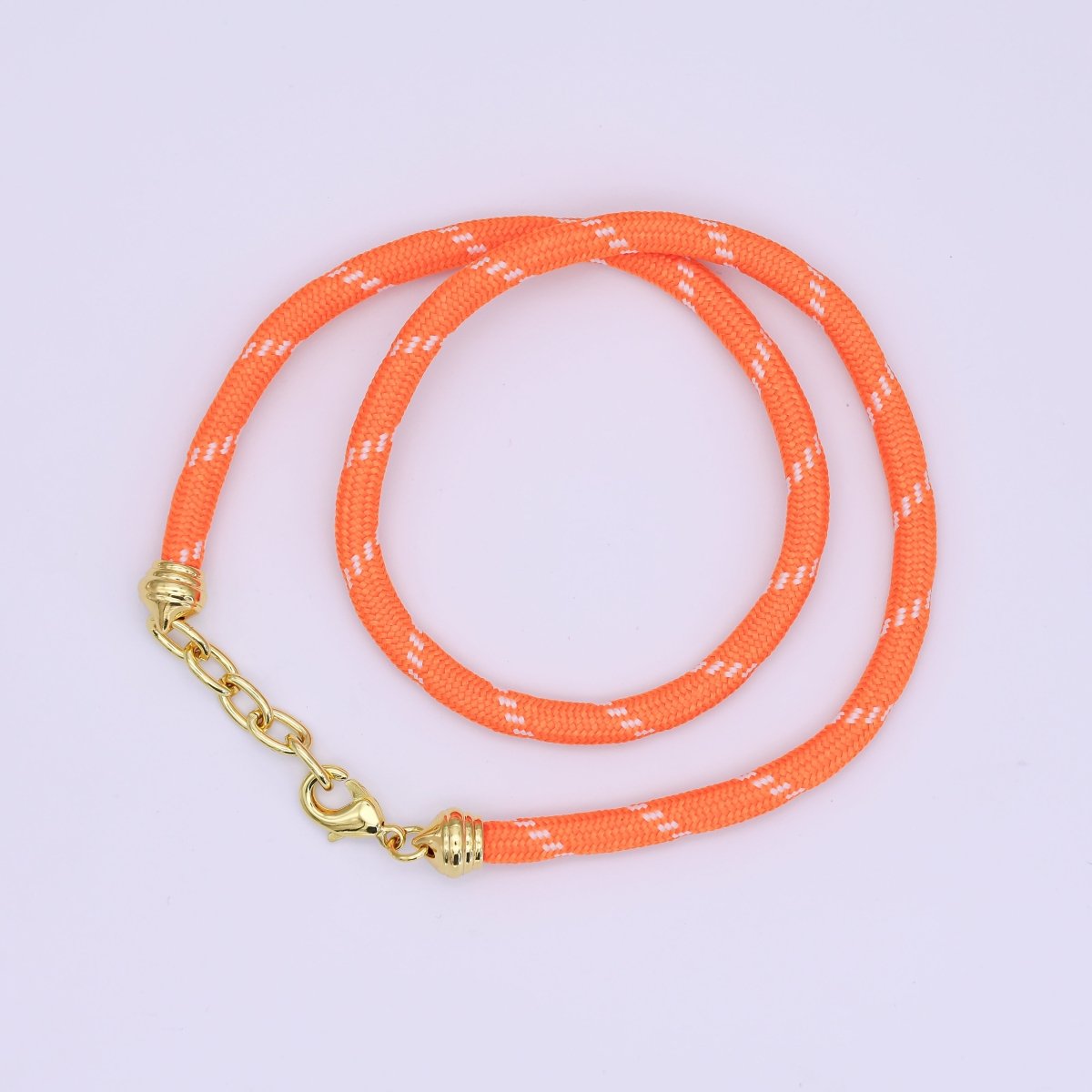 24K Gold Filled Red, Pink, Blue, Green, Beige, Teal Summer Cord Chain Necklace | WA-3061 ~ WA-3066