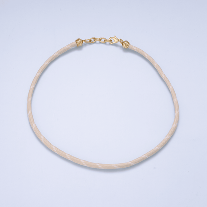 24K Gold Filled Red, Pink, Blue, Green, Beige, Teal Summer Cord Chain Necklace | WA-3061 ~ WA-3066