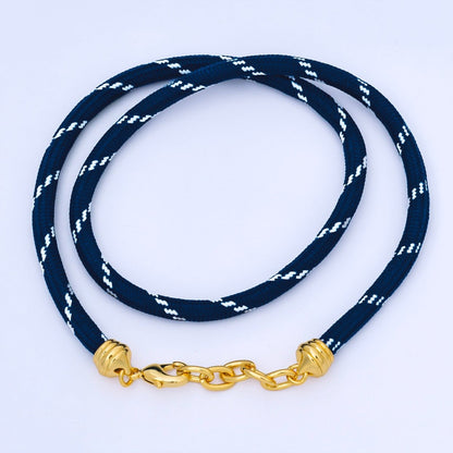 24K Gold Filled Red, Pink, Blue, Green, Beige, Teal Summer Cord Chain Necklace | WA-3061 ~ WA-3066