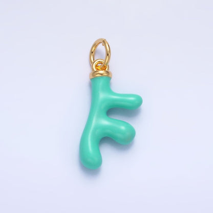 24K Gold Filled Red, White, Blue Enamel Coral Reef Sea Charm | W324 W440
