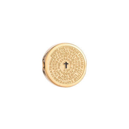 24K Gold Filled Religious Padre Nuestro Cross Catholic Bracelet Connector Charm, Necklace Pendant, Bead, Spacer Findings for Jewelry Making