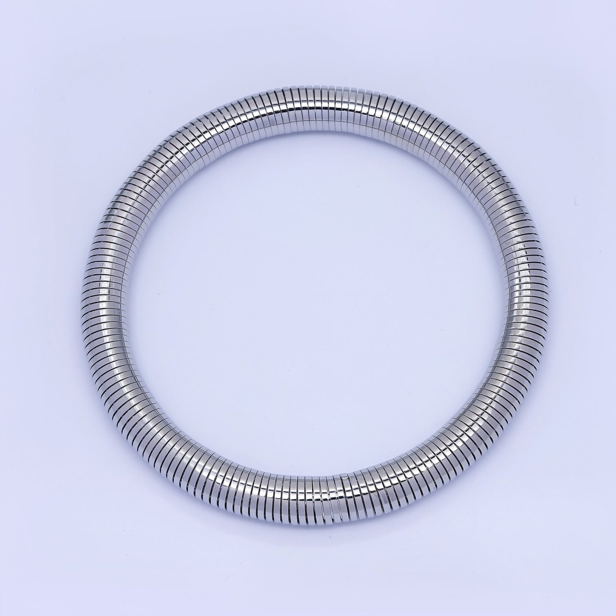 24K Gold Filled Ribbed Twisted Rope Flexi Coil Bangle Bracelet in Gold &amp; Silver |  WA-3896