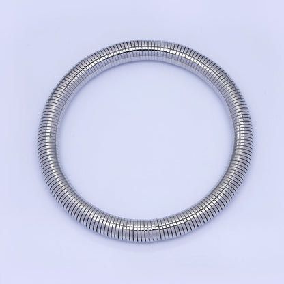 24K Gold Filled Ribbed Twisted Rope Flexi Coil Bangle Bracelet in Gold &amp; Silver |  WA-3896