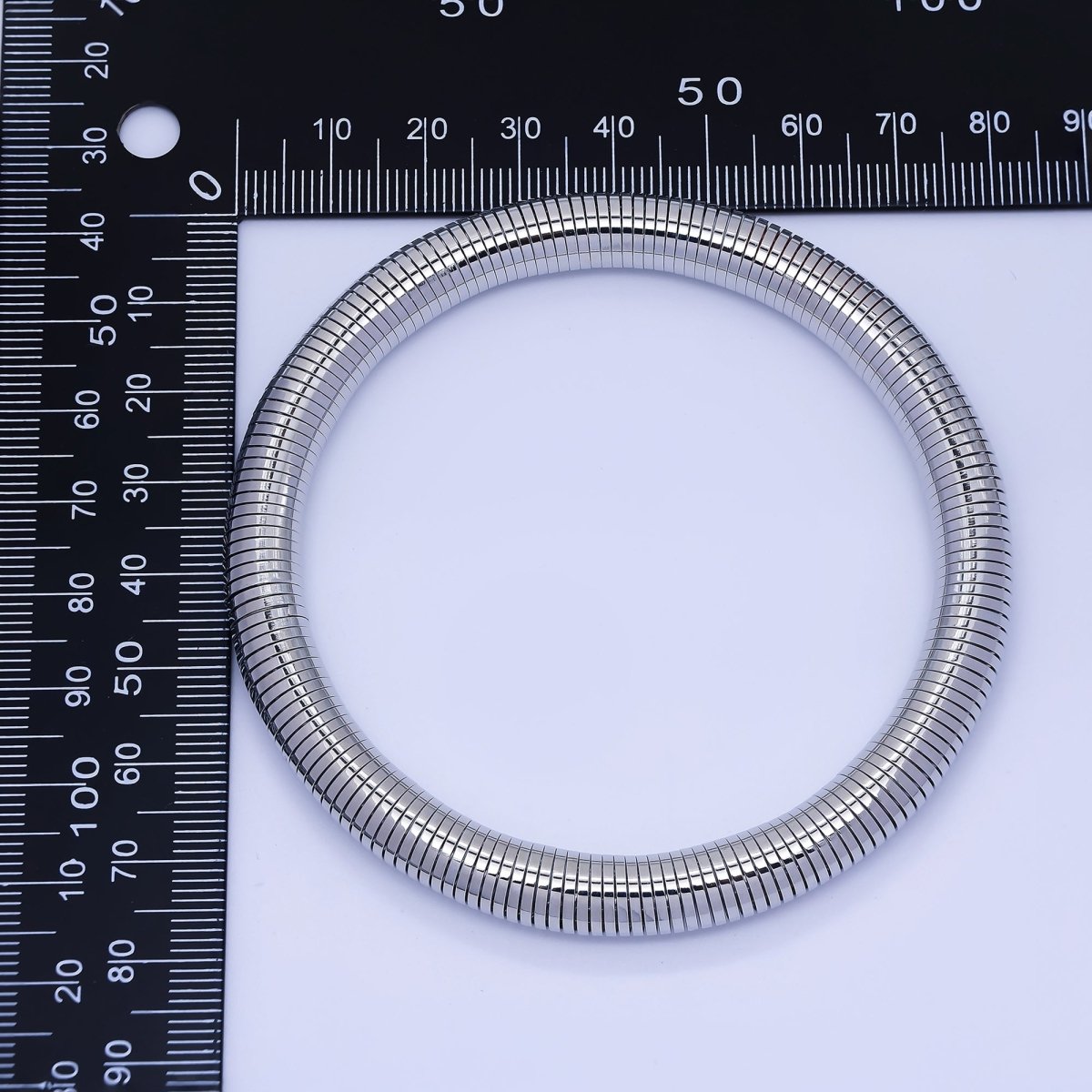 24K Gold Filled Ribbed Twisted Rope Flexi Coil Bangle Bracelet in Gold &amp; Silver |  WA-3896