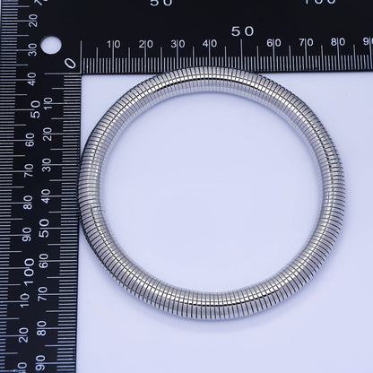 24K Gold Filled Ribbed Twisted Rope Flexi Coil Bangle Bracelet in Gold &amp; Silver |  WA-3896