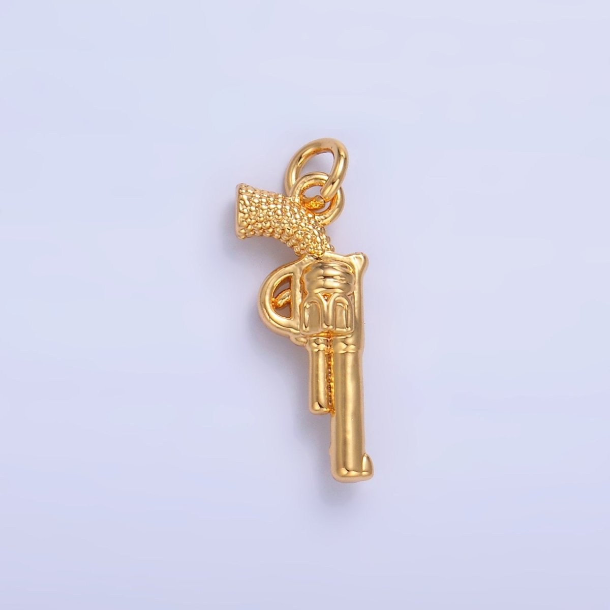 24K Gold Filled 16mm Riffle Gun Multidimensional 3D Charm in Gold &amp; Silver | W798