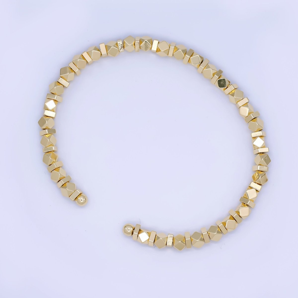 24K Gold Filled Multifaceted Rock Candy Maxi Cuff Bracelet | WA-03323