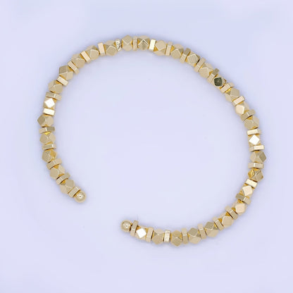 24K Gold Filled Multifaceted Rock Candy Maxi Cuff Bracelet | WA-03323