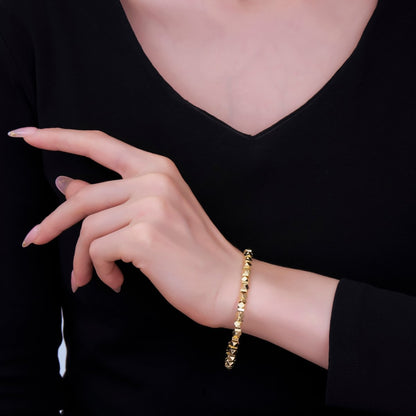 24K Gold Filled Multifaceted Rock Candy Maxi Cuff Bracelet | WA-03323