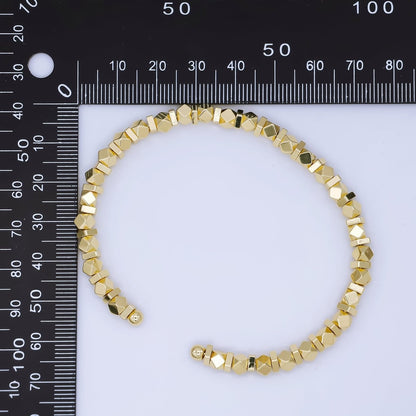 24K Gold Filled Multifaceted Rock Candy Maxi Cuff Bracelet | WA-03323