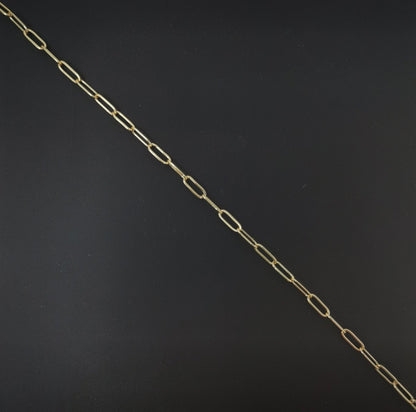 24K Gold Filled Rolo Cable Chain by Yard, Gold Filled Cable Rolo Chain, Wholesale Bulk Roll Chain for DIY Jewelry, Thickness 0.5mm, PAPER CLIP Chain | ROLL-005, ROLL-034, ROLL-049