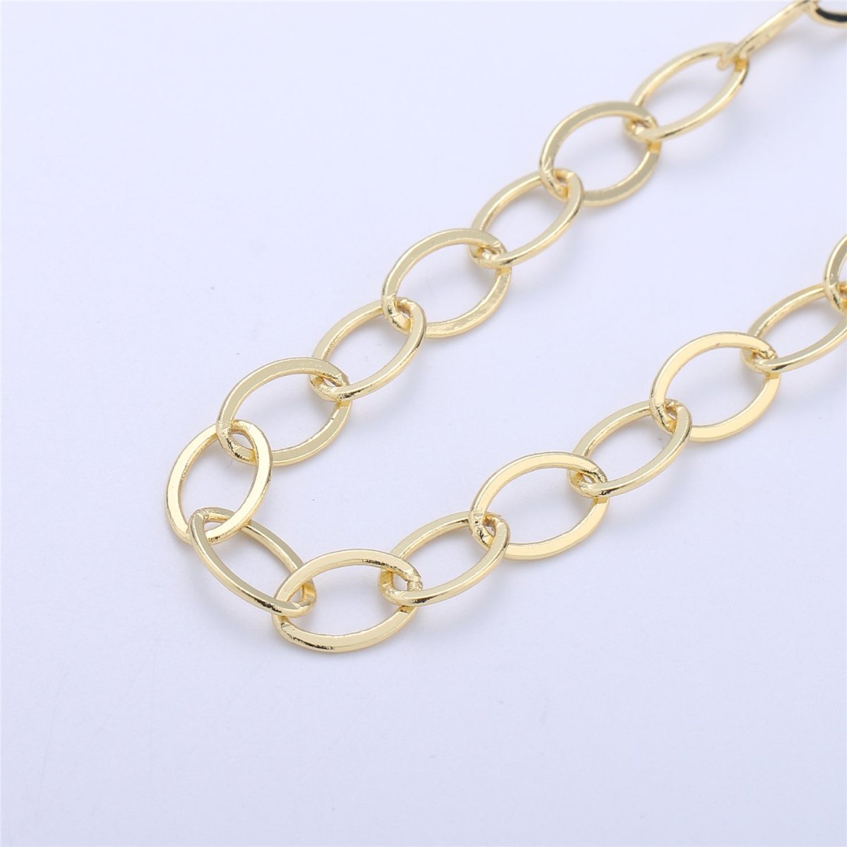 OS Pre-Order Only 24K Gold Filled Rolo CABLE Chain by Yard, Wholesale Bulk Roll Chain for Jewelry Making | ROLL-031