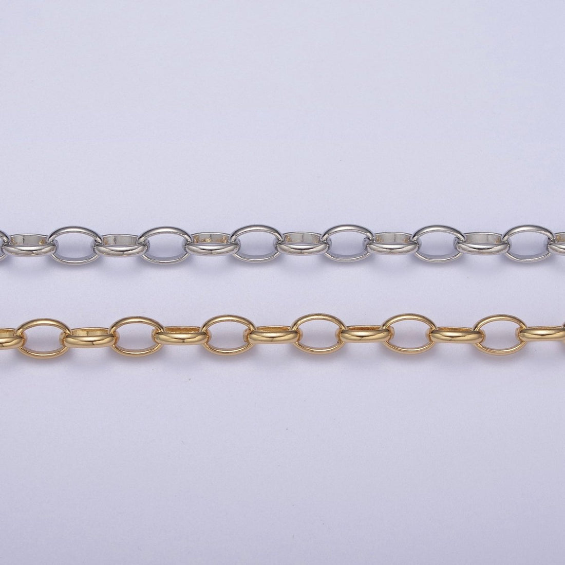 24K Gold Filled ROLO Cable Chain, Unfinished 7X5mm Oval Cable Chain in Gold &amp; Silver, Unfinished Chain For Jewelry Making | ROLL-662, ROLL-663 Clearance Pricing