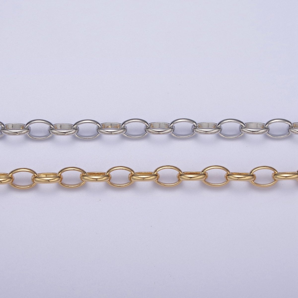 24K Gold Filled ROLO Cable Chain, Unfinished 7X5mm Oval Cable Chain in Gold &amp; Silver, Unfinished Chain For Jewelry Making | ROLL-662, ROLL-663 Clearance Pricing