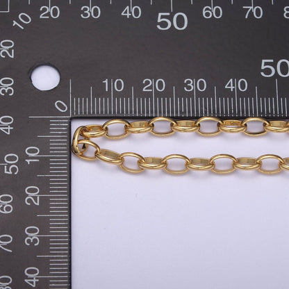24K Gold Filled ROLO Cable Chain, Unfinished 7X5mm Oval Cable Chain in Gold &amp; Silver, Unfinished Chain For Jewelry Making | ROLL-662, ROLL-663 Clearance Pricing