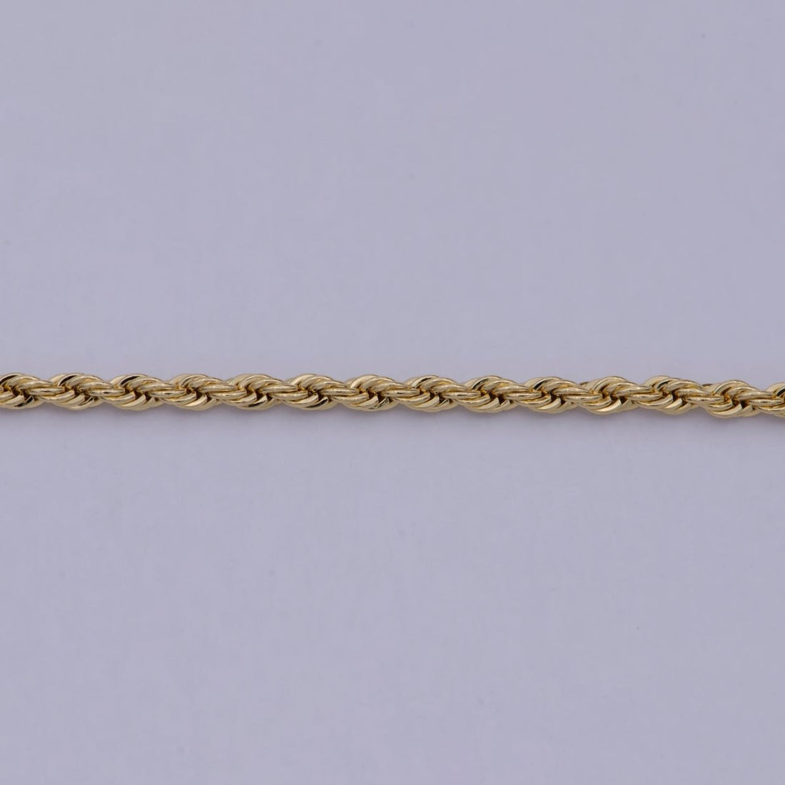 24K Gold Filled Rope Chain by Yard, Gold Twisted Chain by Yard, Wholesale Roll Chain for Jewelry Making 2.2mm Thickness | ROLL-587 Clearance Pricing