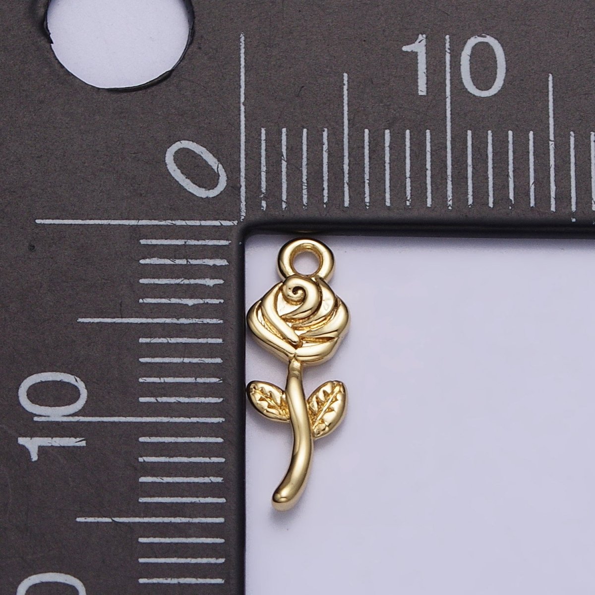 24K Gold Filled Rose Blooming Flower Nature Add-On Charm in Gold &amp; Silver | AC343 AC344