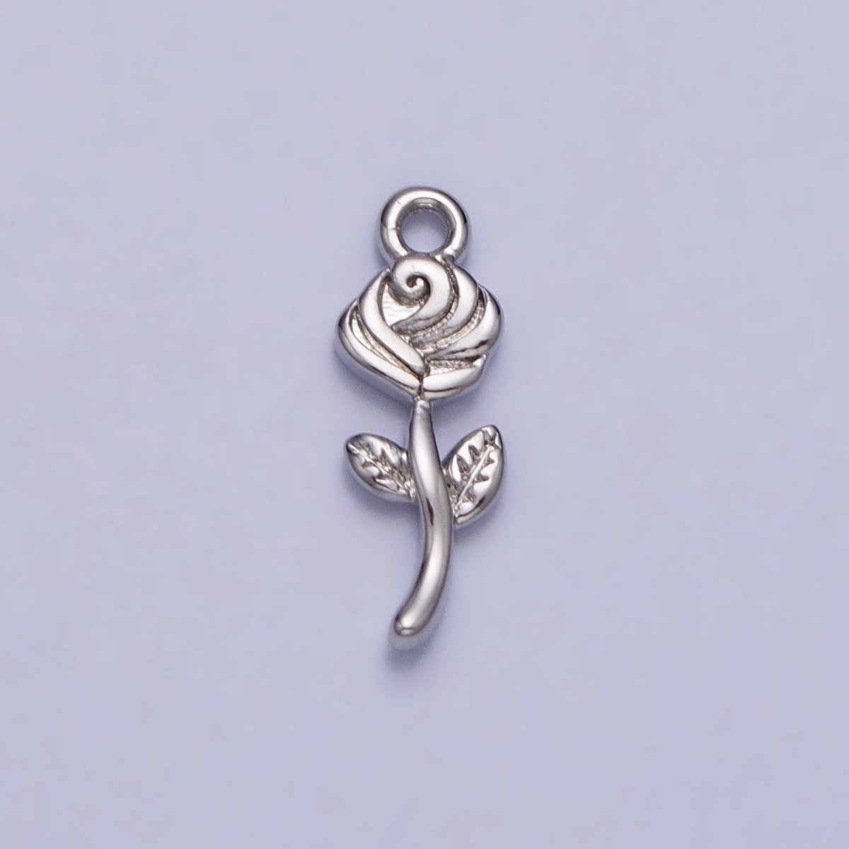 24K Gold Filled Rose Blooming Flower Nature Add-On Charm in Gold &amp; Silver | AC343 AC344