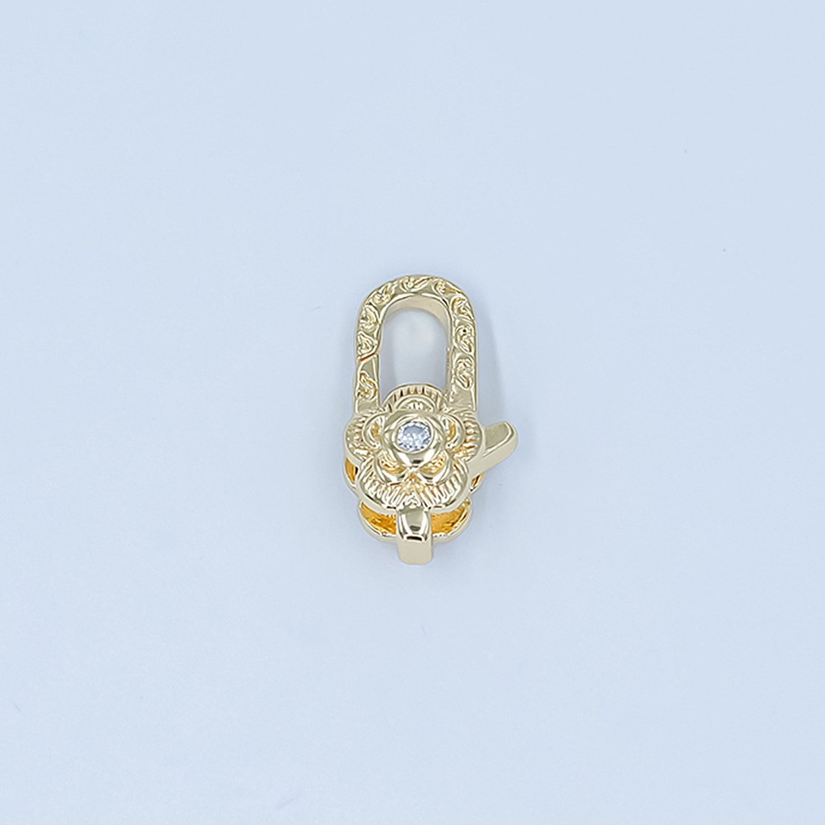 24K Gold Filled Rose Flower CZ Lobster Clasps Finding in Gold &amp; Silver | Z1141