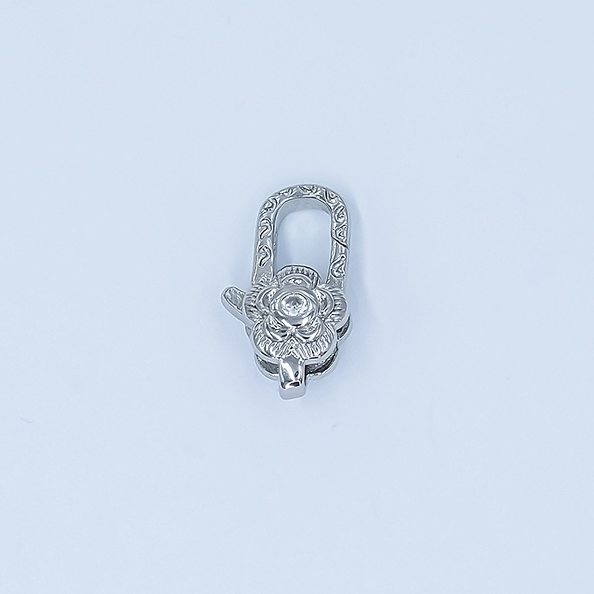 24K Gold Filled Rose Flower CZ Lobster Clasps Finding in Gold &amp; Silver | Z1141