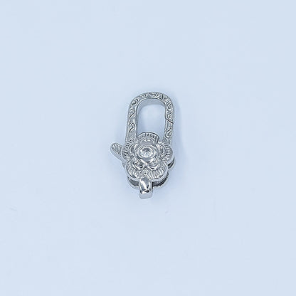 24K Gold Filled Rose Flower CZ Lobster Clasps Finding in Gold &amp; Silver | Z1141