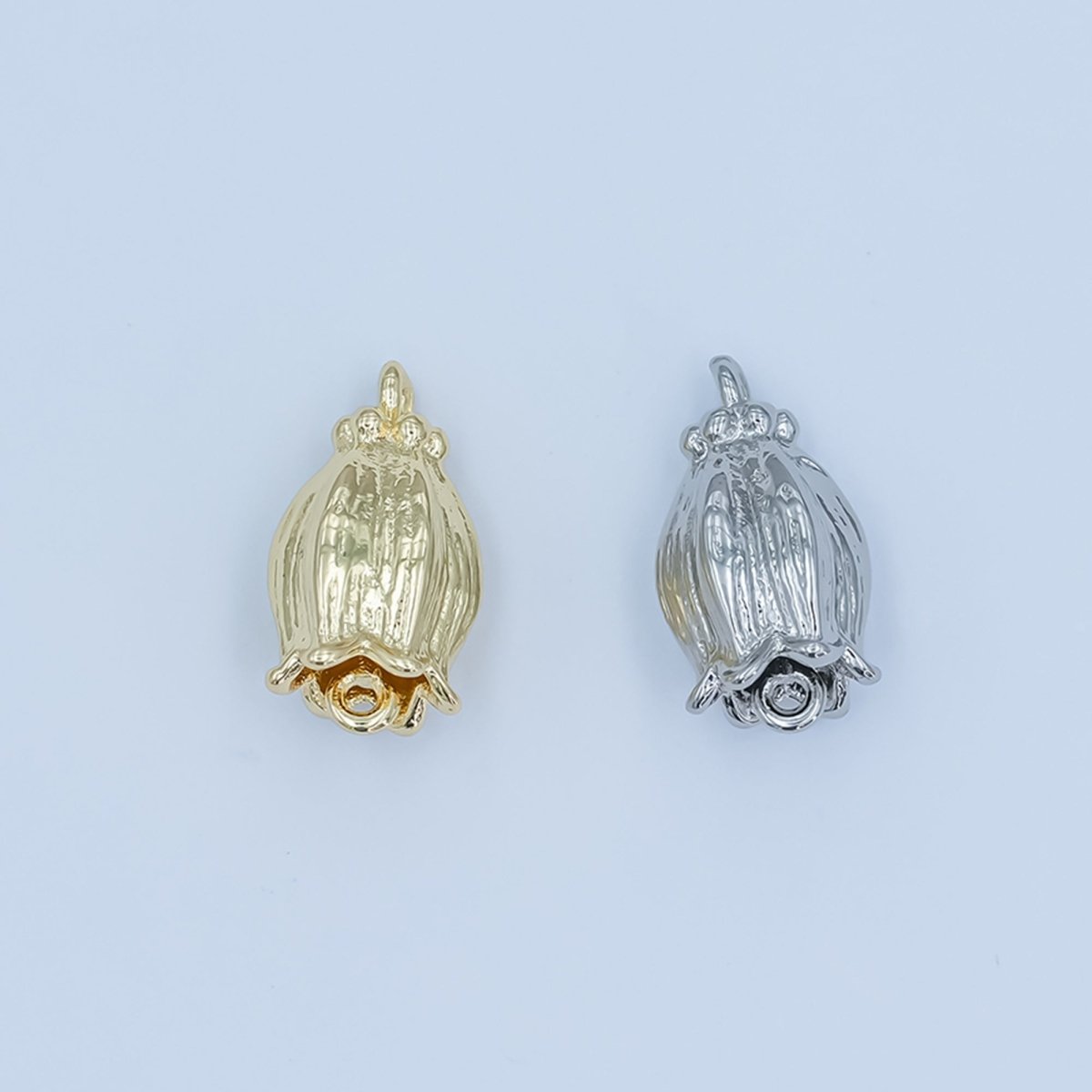 24K Gold Filled Rose Tulip Flower Multidimensional Connector in Gold &amp; Silver | Y012