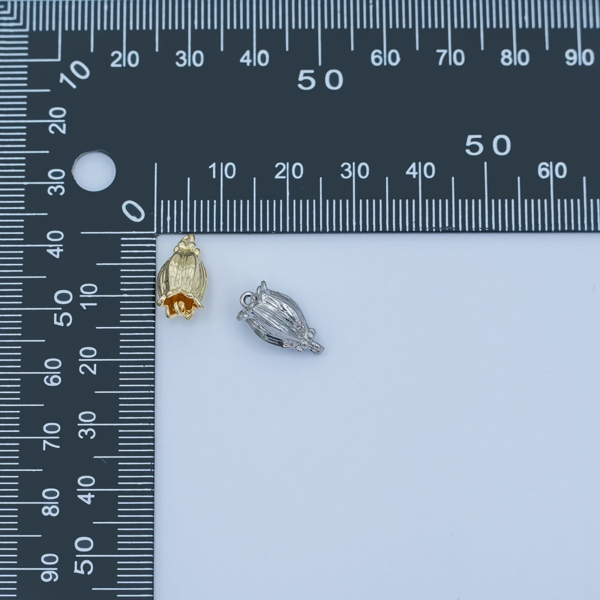 24K Gold Filled Rose Tulip Flower Multidimensional Connector in Gold &amp; Silver | Y012