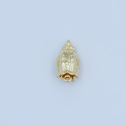 24K Gold Filled Rose Tulip Flower Multidimensional Connector in Gold &amp; Silver | Y012