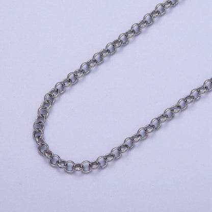 24K Gold Filled Round 3.5mm Rolo Gold, Silver Unfinished Chain | ROLL-966, ROLL-967 Clearance Pricing
