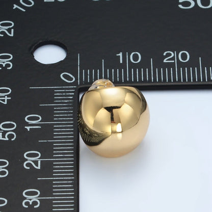 24K Gold Filled Round Dome Mini Stud Earrings | AD632
