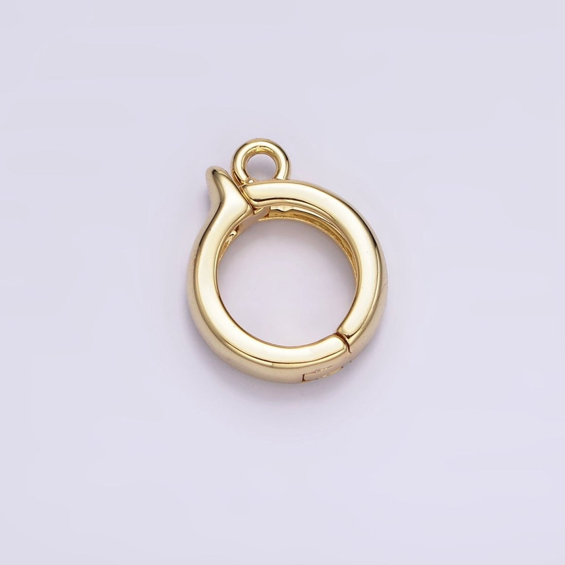 24K Gold Filled Round Open Loop Interchangeable Charm Holder Jewelry Supply in Gold &amp; Silver | Z-921 Z-922