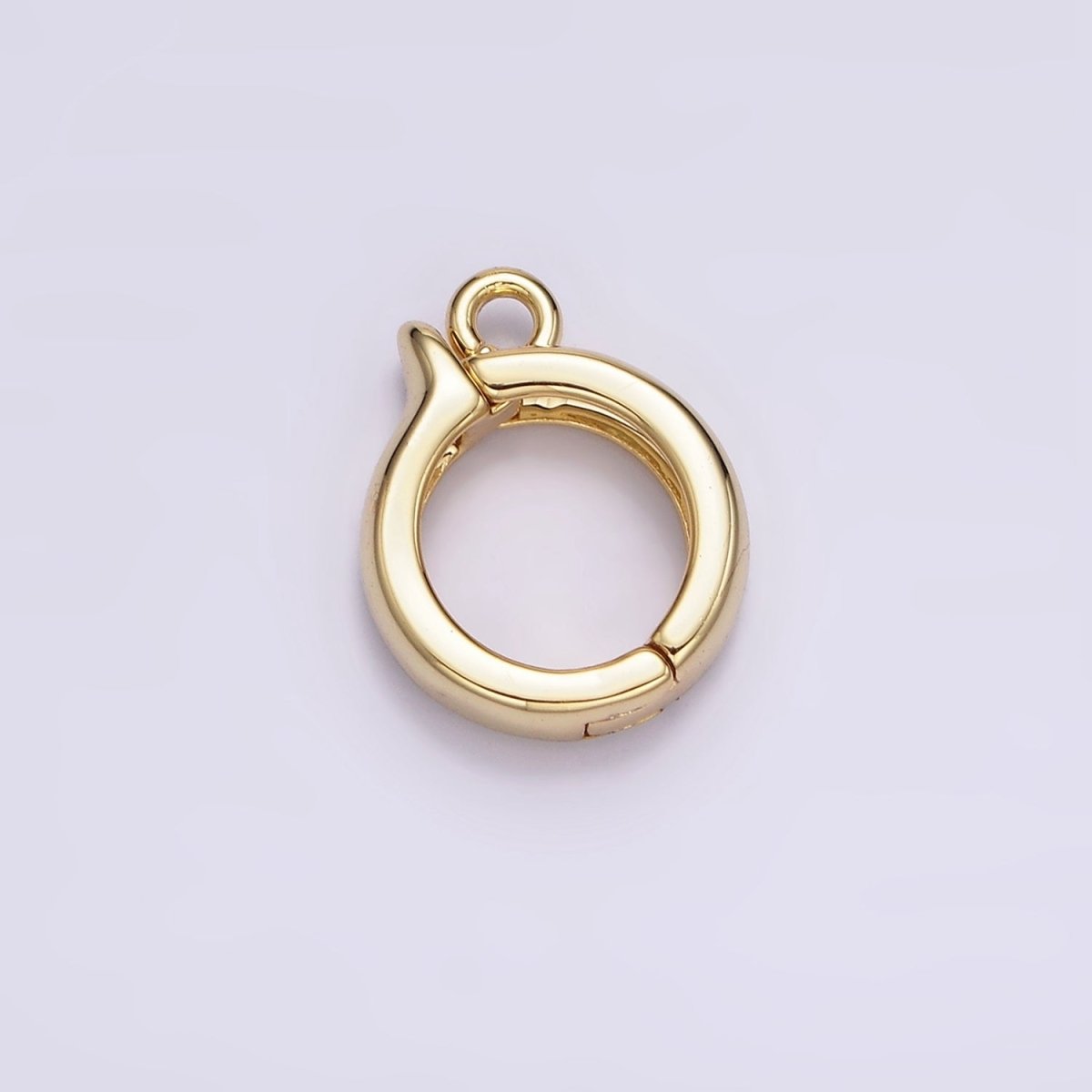 24K Gold Filled Round Open Loop Interchangeable Charm Holder Jewelry Supply in Gold &amp; Silver | Z-921 Z-922