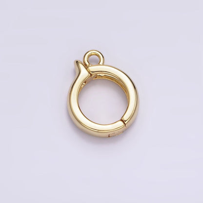 24K Gold Filled Round Open Loop Interchangeable Charm Holder Jewelry Supply in Gold &amp; Silver | Z-921 Z-922