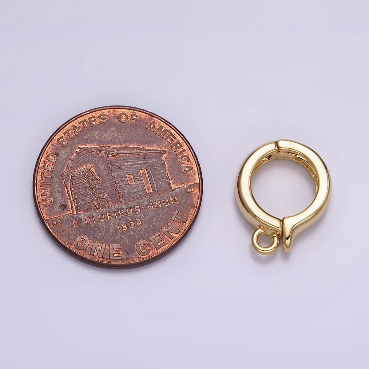 24K Gold Filled Round Open Loop Interchangeable Charm Holder Jewelry Supply in Gold &amp; Silver | Z-921 Z-922