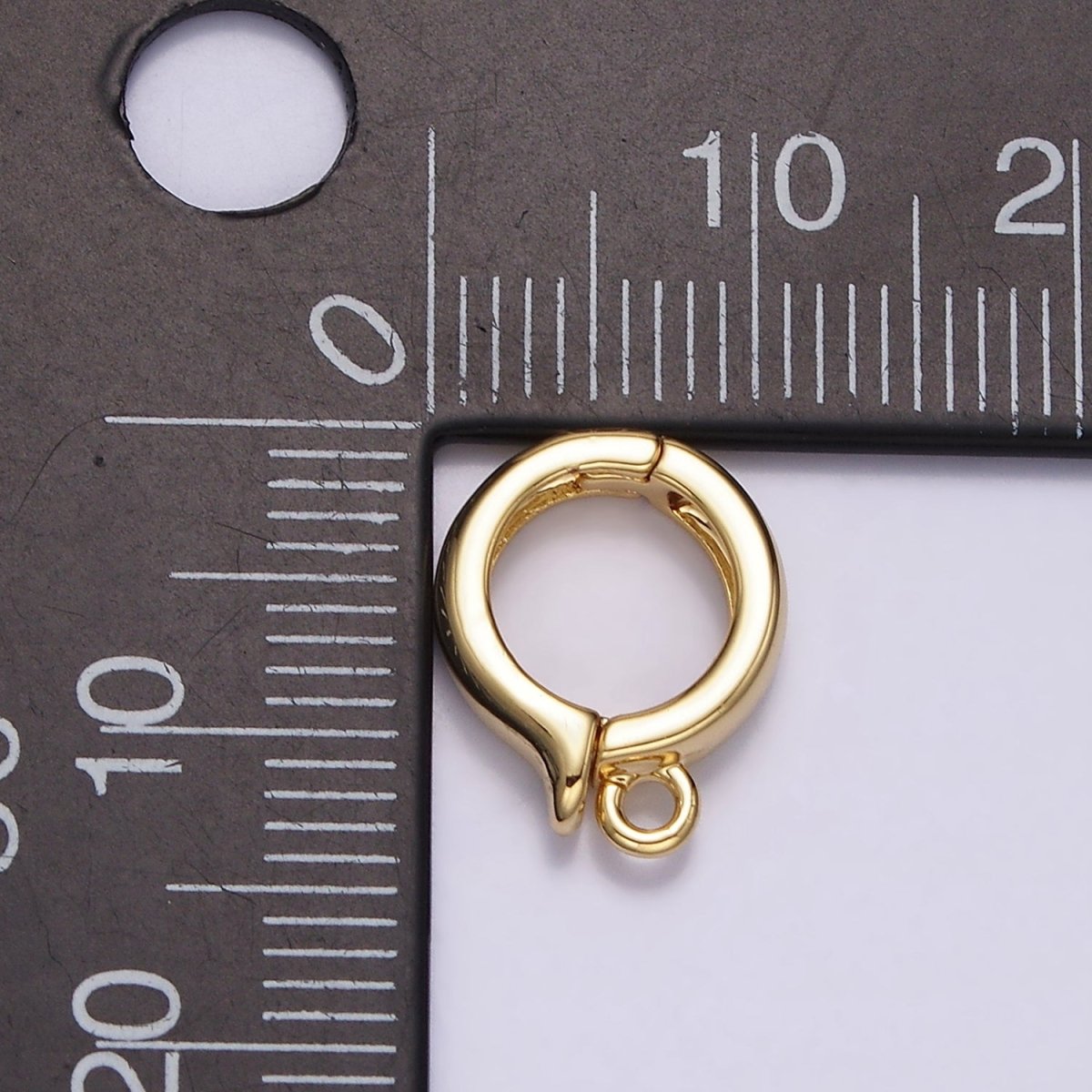24K Gold Filled Round Open Loop Interchangeable Charm Holder Jewelry Supply in Gold &amp; Silver | Z-921 Z-922