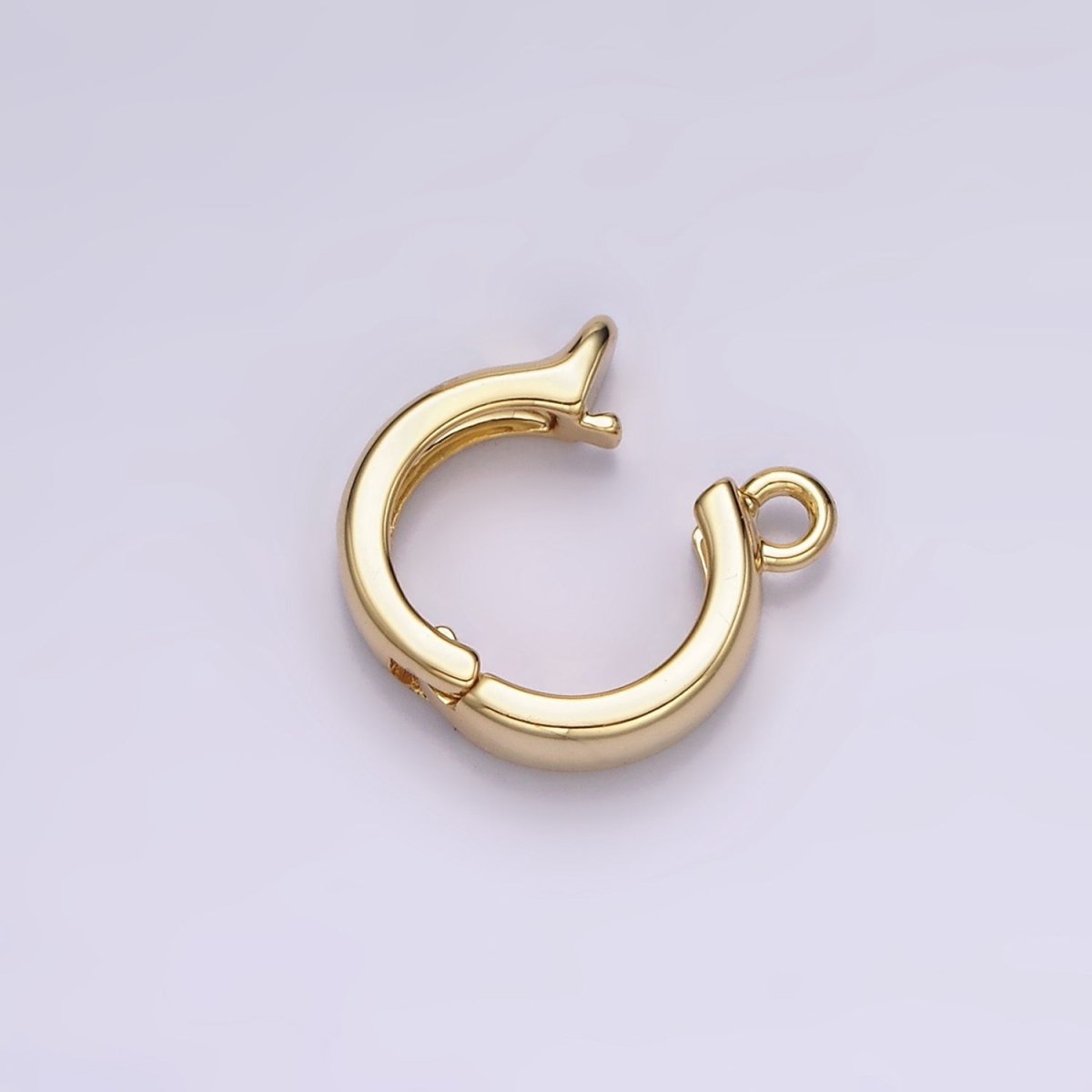 24K Gold Filled Round Open Loop Interchangeable Charm Holder Jewelry Supply in Gold &amp; Silver | Z-921 Z-922