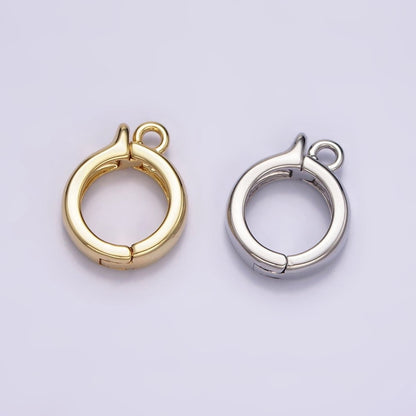 24K Gold Filled Round Open Loop Interchangeable Charm Holder Jewelry Supply in Gold &amp; Silver | Z-921 Z-922