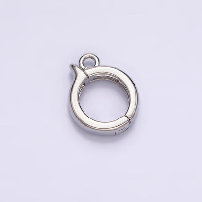 24K Gold Filled Round Open Loop Interchangeable Charm Holder Jewelry Supply in Gold &amp; Silver | Z-921 Z-922