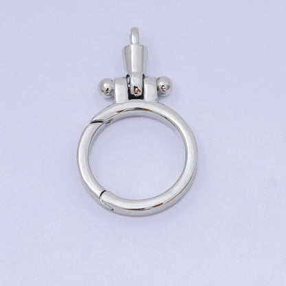 24K Gold Filled Round Push Gate Oblong Link Closure Finding in Gold &amp; Silver | Z-1317