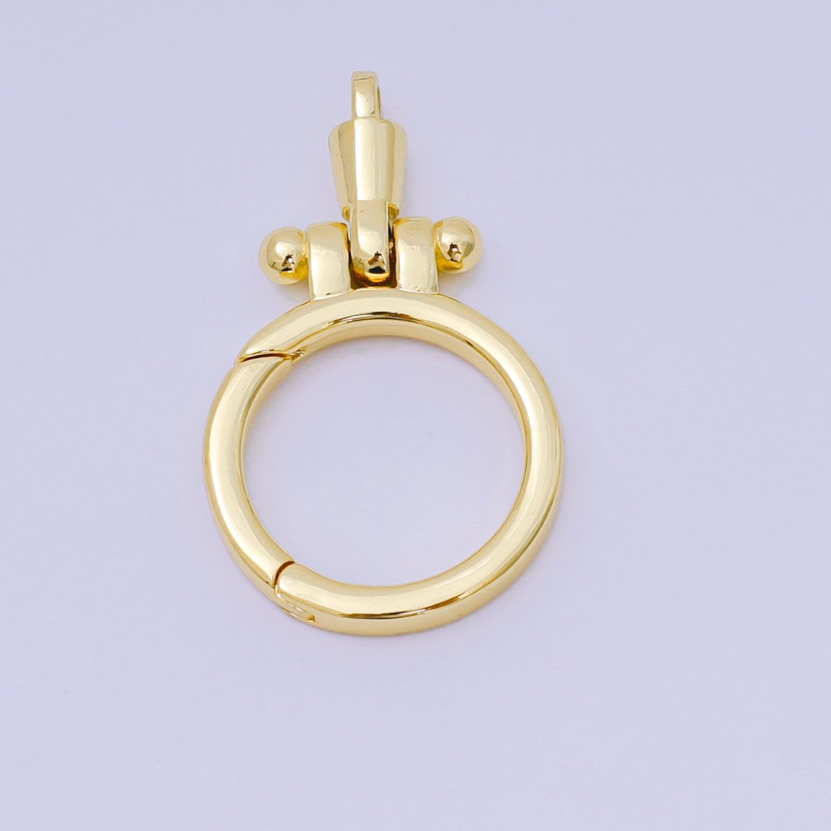 24K Gold Filled Round Push Gate Oblong Link Closure Finding in Gold &amp; Silver | Z-1317