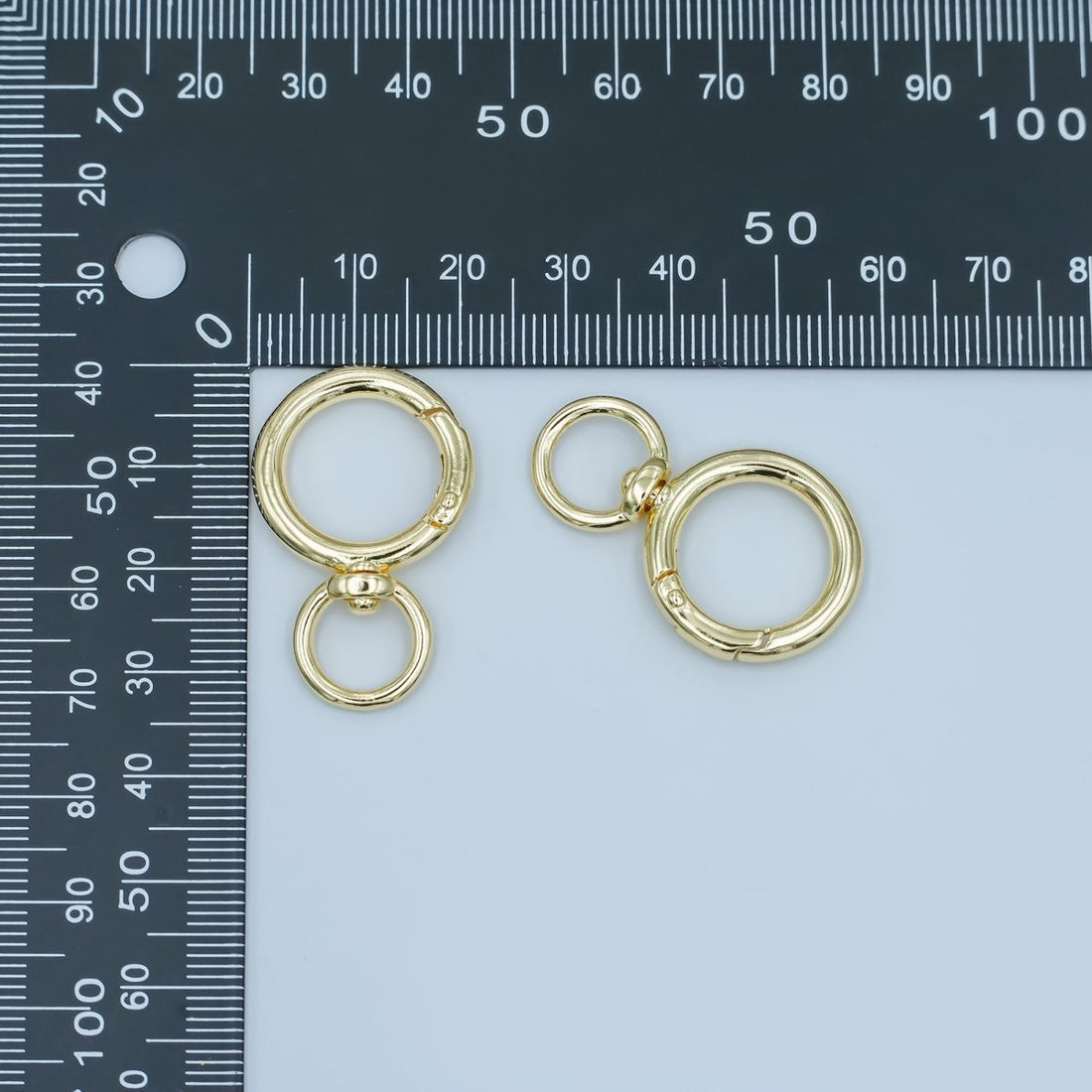 24K Gold Filled Round Push Gate Swivel Bag Charm Finding | Z1143