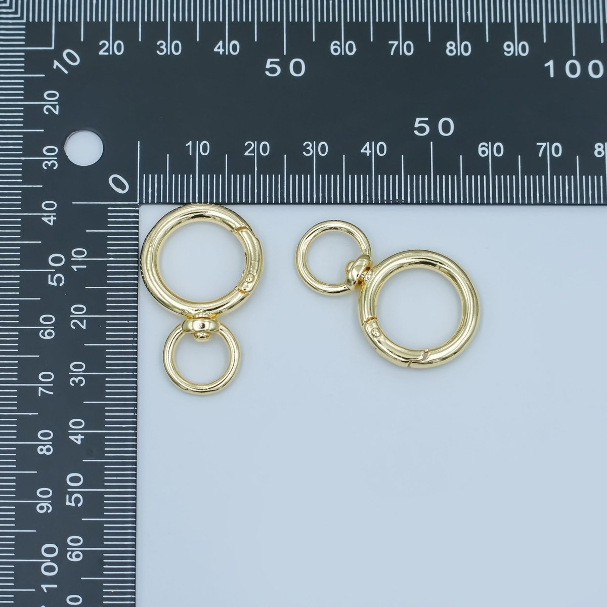 24K Gold Filled Round Push Gate Swivel Bag Charm Finding | Z1143