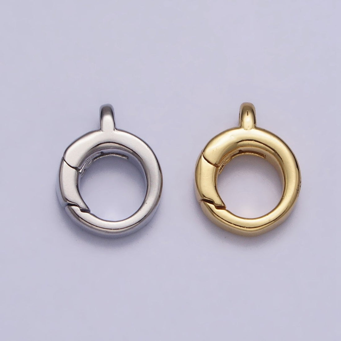 24K Gold Filled Round Push Triggerless Clasps Jewelry Closure Supply in Gold &amp; Silver | Z-131 Z-132