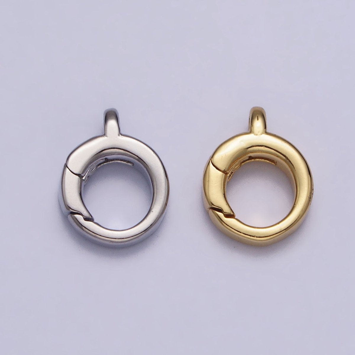 24K Gold Filled Round Push Triggerless Clasps Jewelry Closure Supply in Gold &amp; Silver | Z-131 Z-132