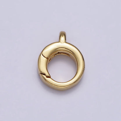 24K Gold Filled Round Push Triggerless Clasps Jewelry Closure Supply in Gold &amp; Silver | Z-131 Z-132