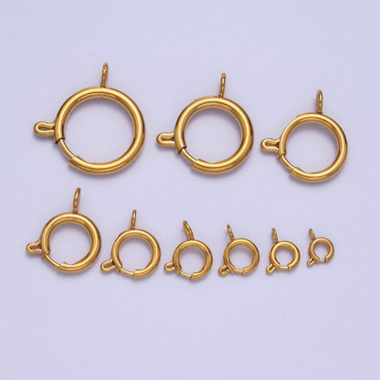24K Gold Filled Round Spring Ring Closure Clasps For DIY Jewelry Making  L-892-L-899 L-905