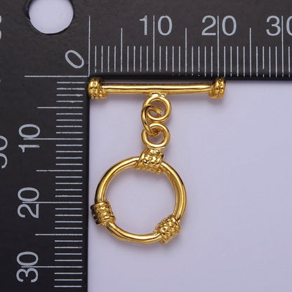 24k Gold Filled Round Toggle Clasp, Jewelry Clasp OT Clasp Findings L-693 L-694 L-695